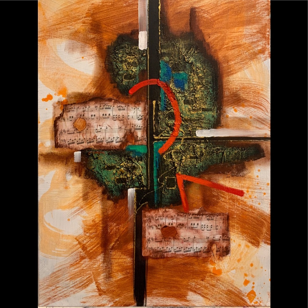 Mixed Media Original Art on Stretched Canvas